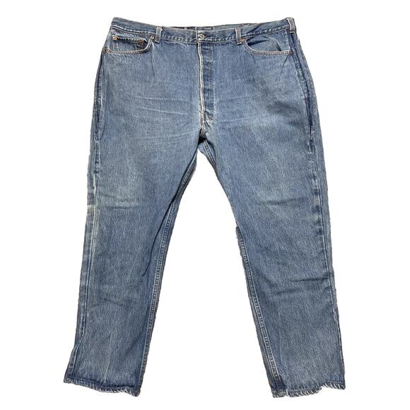 Levi's Strauss Signature Cropped Jeans Men Size 46x32 Blue Denim - Picture 1 of 11